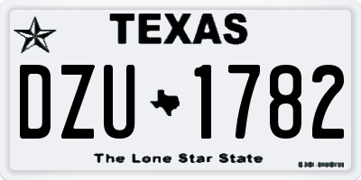 TX license plate DZU1782