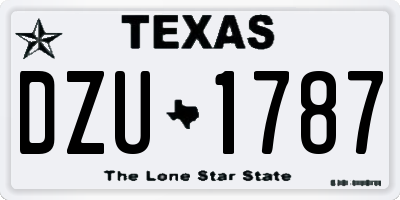 TX license plate DZU1787