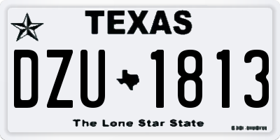 TX license plate DZU1813