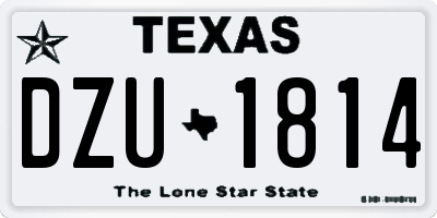TX license plate DZU1814