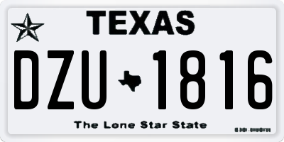TX license plate DZU1816