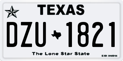 TX license plate DZU1821