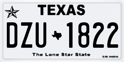 TX license plate DZU1822