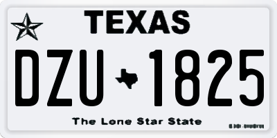 TX license plate DZU1825