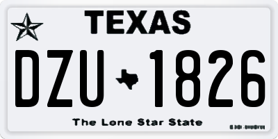 TX license plate DZU1826