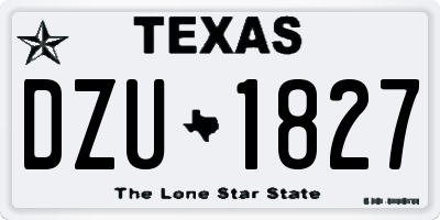 TX license plate DZU1827