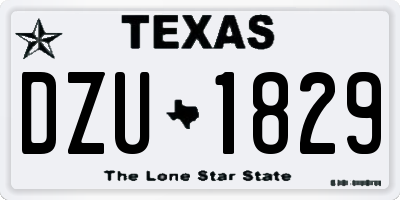 TX license plate DZU1829
