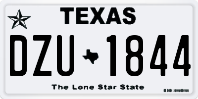TX license plate DZU1844