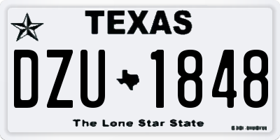 TX license plate DZU1848