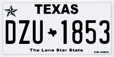 TX license plate DZU1853