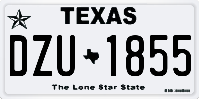 TX license plate DZU1855