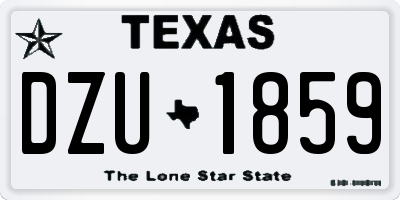 TX license plate DZU1859