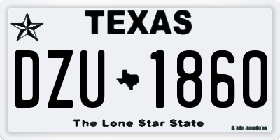 TX license plate DZU1860
