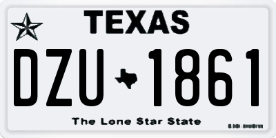 TX license plate DZU1861