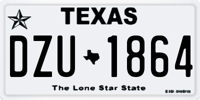 TX license plate DZU1864