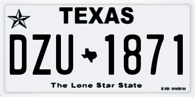 TX license plate DZU1871