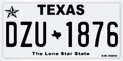 TX license plate DZU1876