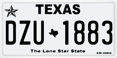 TX license plate DZU1883