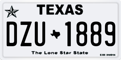 TX license plate DZU1889