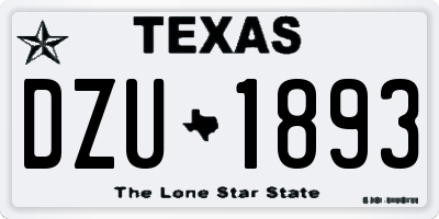 TX license plate DZU1893