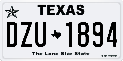 TX license plate DZU1894