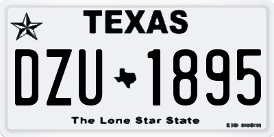 TX license plate DZU1895