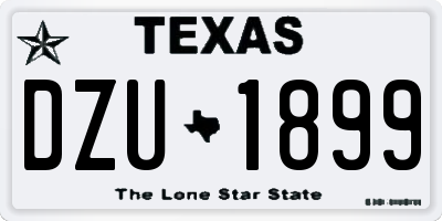 TX license plate DZU1899