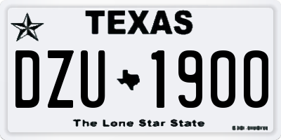 TX license plate DZU1900