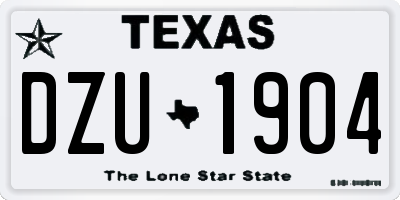 TX license plate DZU1904