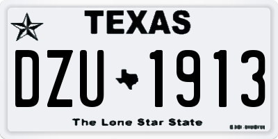 TX license plate DZU1913