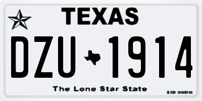 TX license plate DZU1914