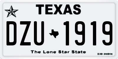 TX license plate DZU1919