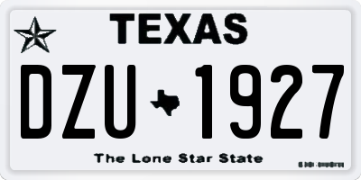 TX license plate DZU1927