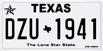 TX license plate DZU1941