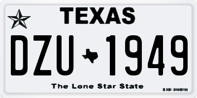 TX license plate DZU1949