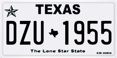 TX license plate DZU1955