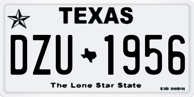 TX license plate DZU1956