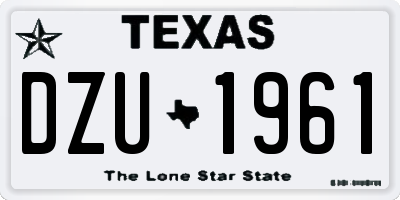 TX license plate DZU1961