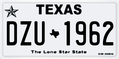TX license plate DZU1962