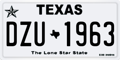 TX license plate DZU1963