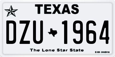 TX license plate DZU1964