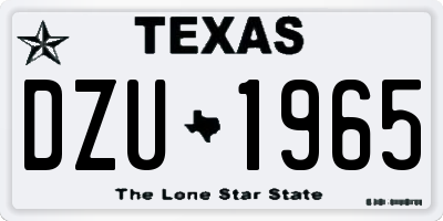 TX license plate DZU1965