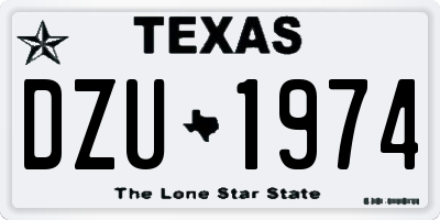 TX license plate DZU1974