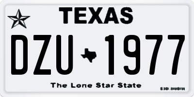 TX license plate DZU1977