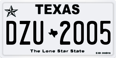 TX license plate DZU2005