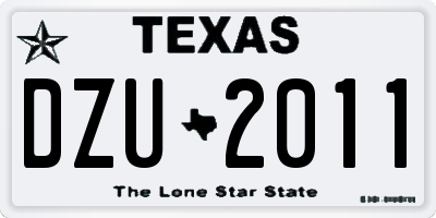 TX license plate DZU2011