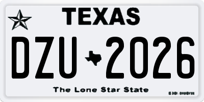 TX license plate DZU2026