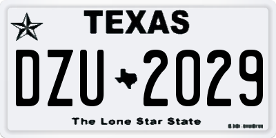 TX license plate DZU2029