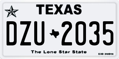 TX license plate DZU2035