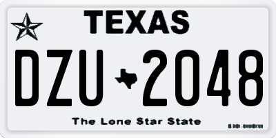 TX license plate DZU2048